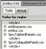 Prioridad de hojas en Panel Estilos CSS